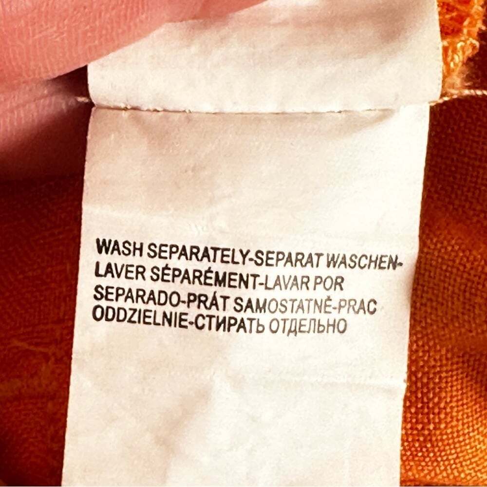 YEST Orange Linen Pants Women’s Size 6 Wide Leg Beachy Vacation Vibes Boho Chic - Picture 15 of 15
